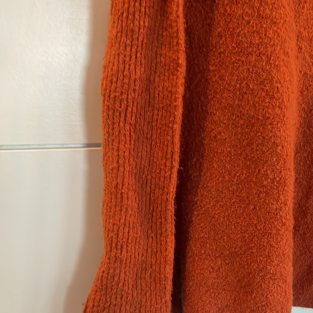 FREE PEOPLE BURNT ORANGE COCOON COWL NECK SWEATER SIZE XS H3 - Picture 4 of 7